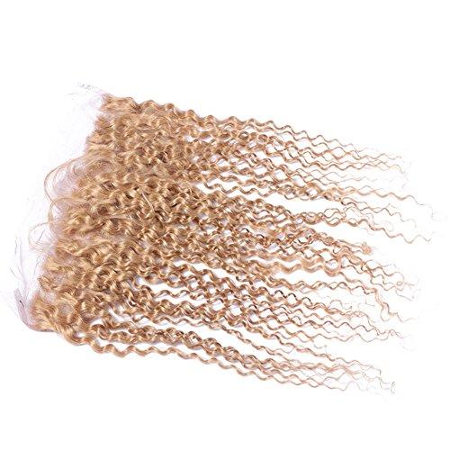 Ruma Hair Ruma Hair Honey Blonde Brazilian Hair With 13x4 Lace Frontal Closure #27 Strawberry Blonde Virgin Kinky Curly Human Hair 3 Bundles With Full Lace Frontals (24 with 24 26 28)
