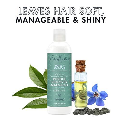 SheaMoisture SheaMoisture Residue Remover Shampoo for Synthetic and Natural Hair, Tea Tree and Borage Seed, Sulfate Free Clarifying Shampoo, 13 Ounce