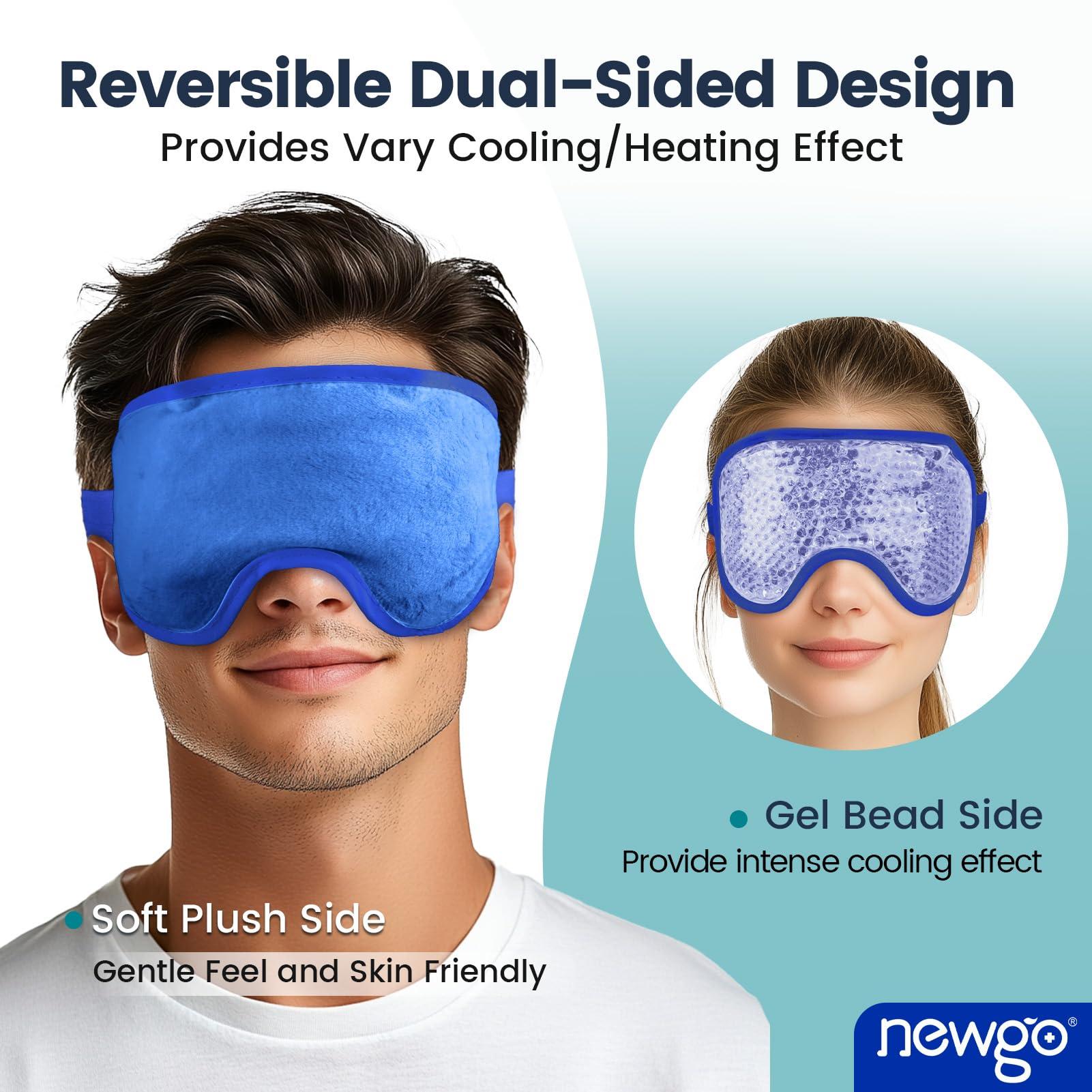 NEWGO NEWGO Cooling Eye Mask Cold Eye Mask for Dry Eyes, Gel Eye Mask Ice Eye Mask Frozen Reusable Eye Ice Pack Cold Eye Compress for Eye Surgery, Skin Care - Navy Blue