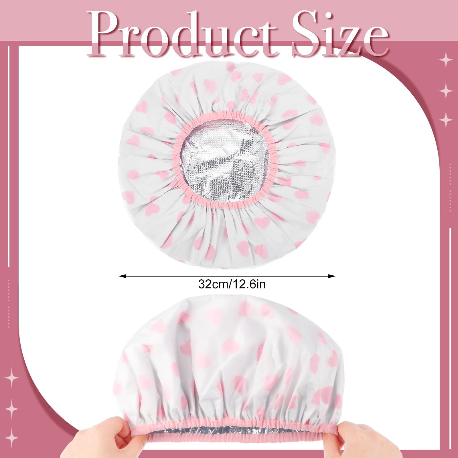 WSICSE 2 Pcs Deep Conditioning Hair Cap, Double Layer Heat Cap Steam Cap Processing Caps Shower Cap for Natural Hair Deep Conditioning