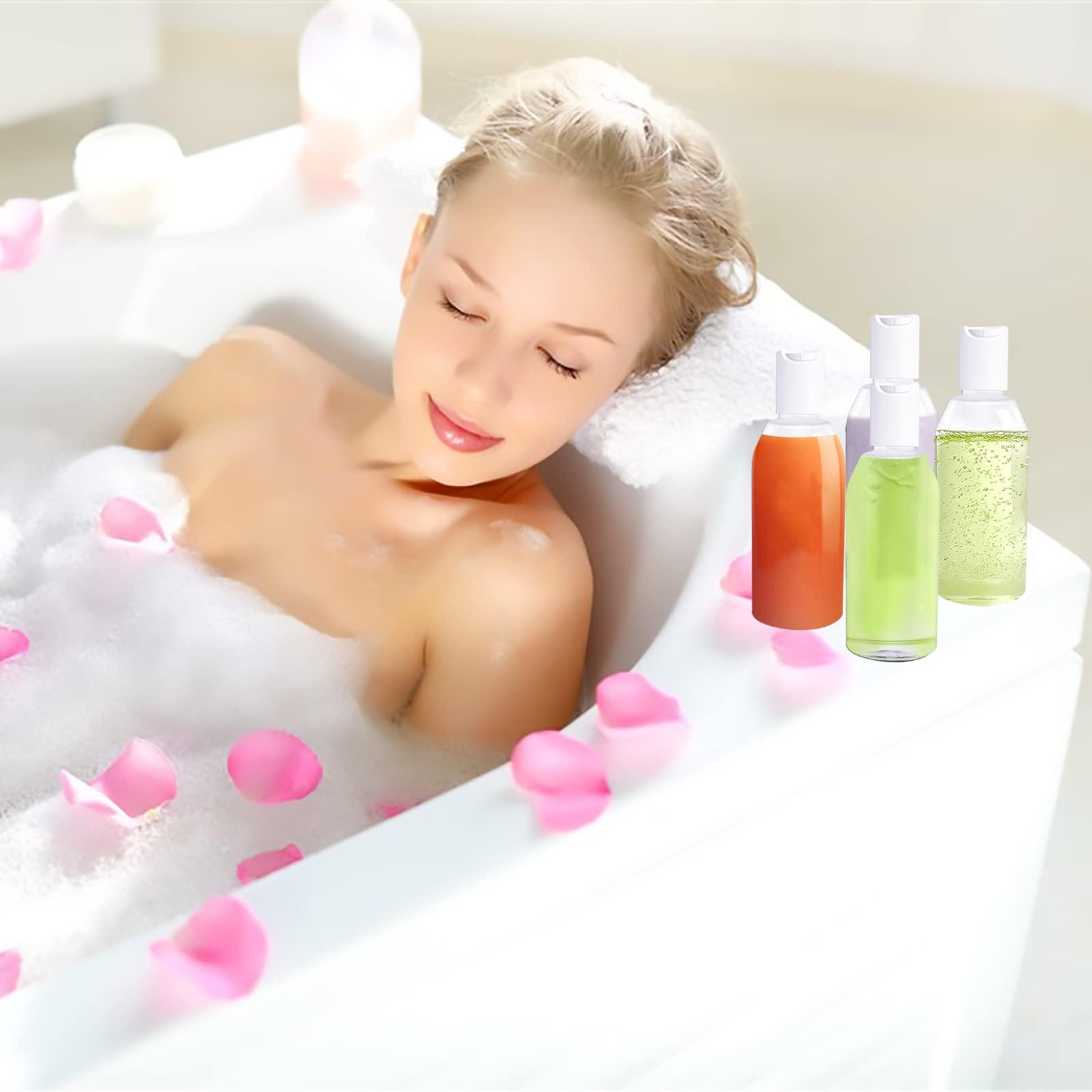 DRADERCH 14Pcs Clear Travel Bottle Set 50ml Transparent Plastic Air Flight Travel Bottle Empty Transparent Liquid Containers Bottles with 5pcs Funnels and 4Pcs Labels for Cosmetics