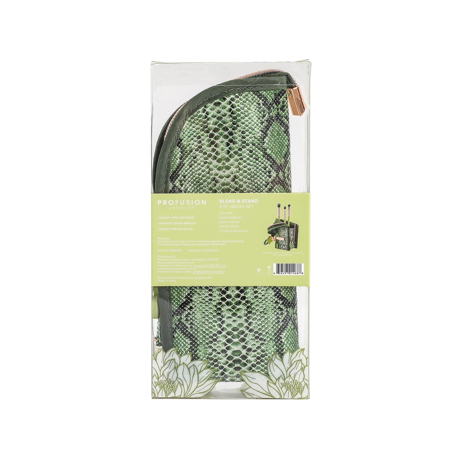 Profusion Cosmetics Profusion Cosmetics Desert Sage Blend and Stand 4pc Bag and Eye Brush Set for Artists and DIY, Expand Your Makeup Game With Adventure Inspired Eye Brushes for Stunning and Creative Eye Looks