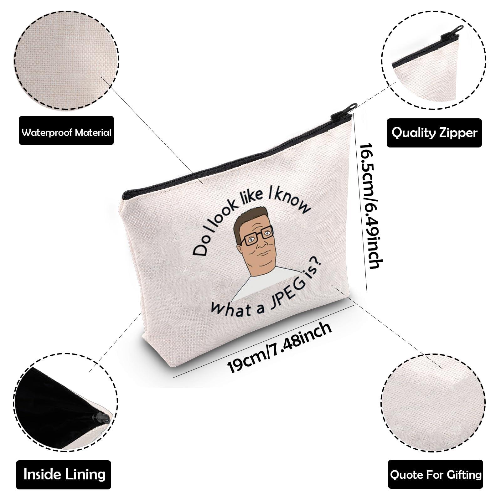 ZJXHPO ZJXHPO King Of The Hill Hank Toiletry Bag Do I Look Like I Know What A JPEG Is Makeup Bag With Zipper King Of The Hill Hank Gift (JPEG)