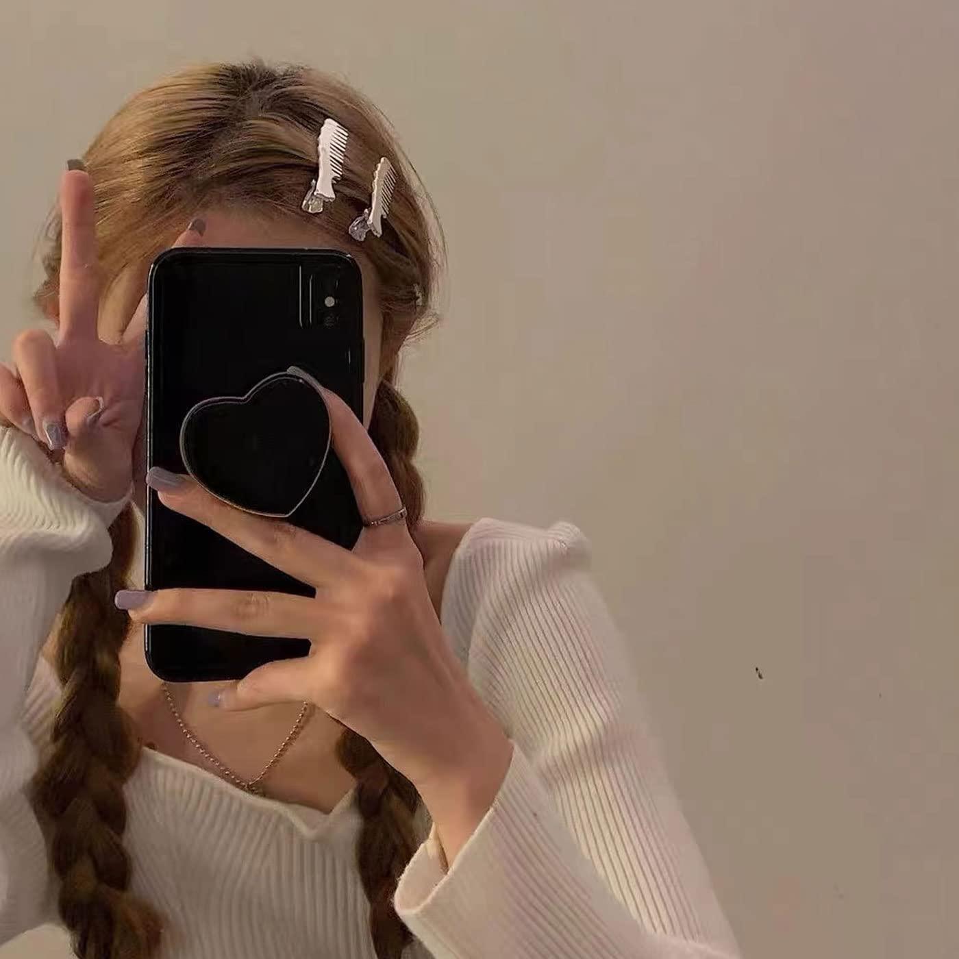 Spangmaoile Personalized Scissors Shape Hair Clips Punk Hair Pin Cute Claw Barrettes Side Clip Hair Accessories for Women Girls Gift 2PCS (comb shape, Silver)