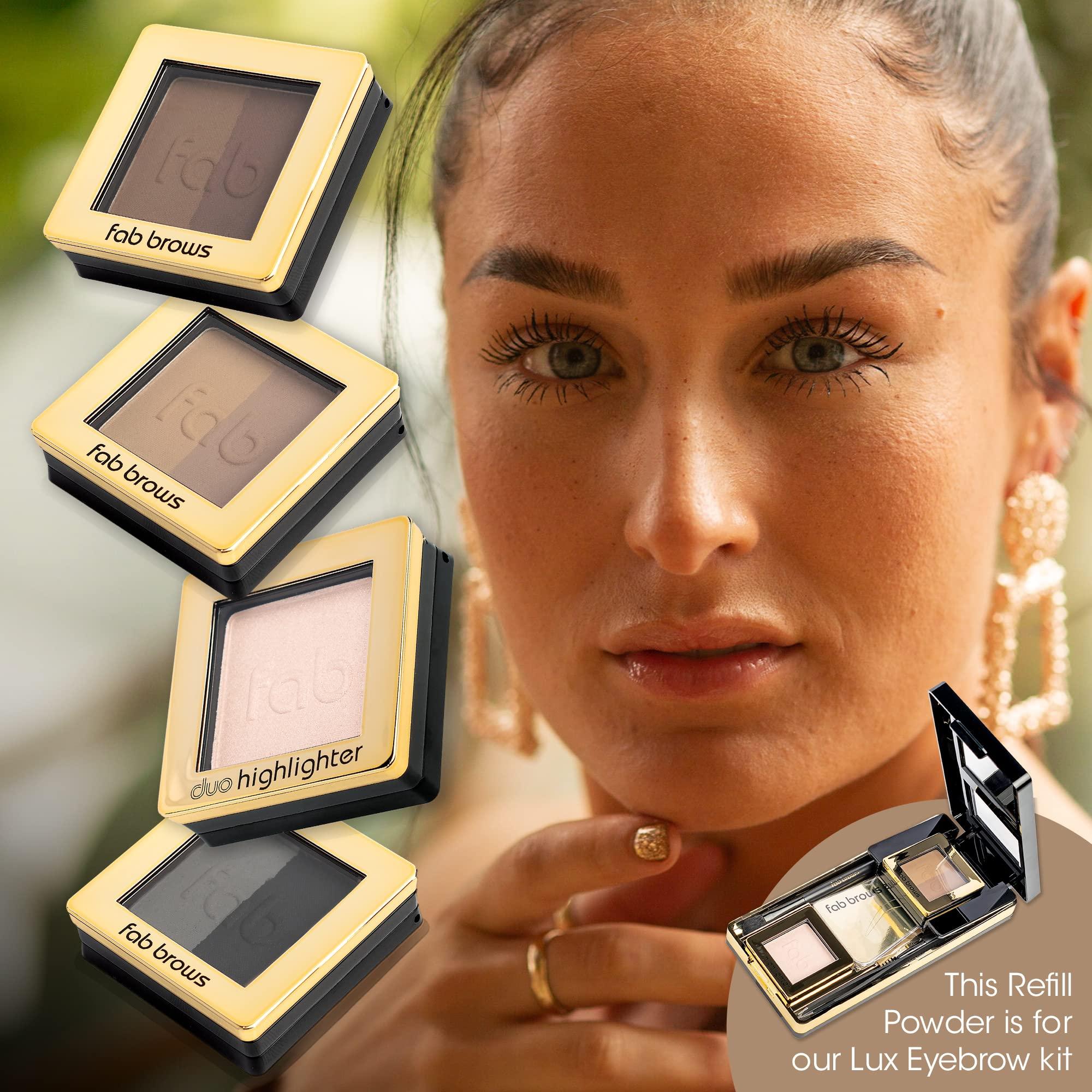 Fab Brows Lux Eyebrow Kit Refill Powder - Soft and Natural Eyebrow Definition for Slate/Black Brows On-The-Go