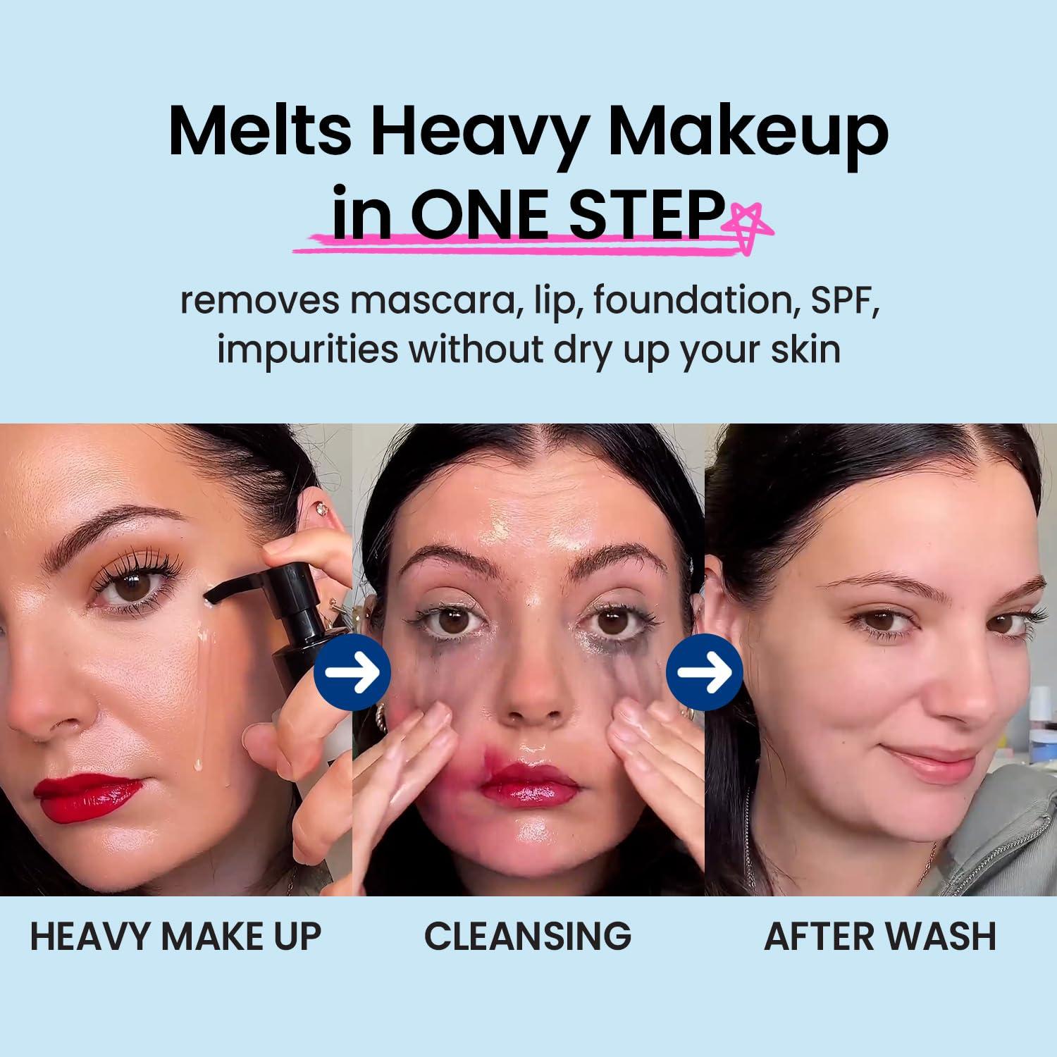 coxir coxir ULTRA HYALURONIC CLEANSING OIL, Travel-Size, Korean Facial Cleanser l Blackhead, Makeup Removal with Hyaluronic Acid, Cruelty Free, No Mineral Oil [1.69fl.oz (Pack of 1)]