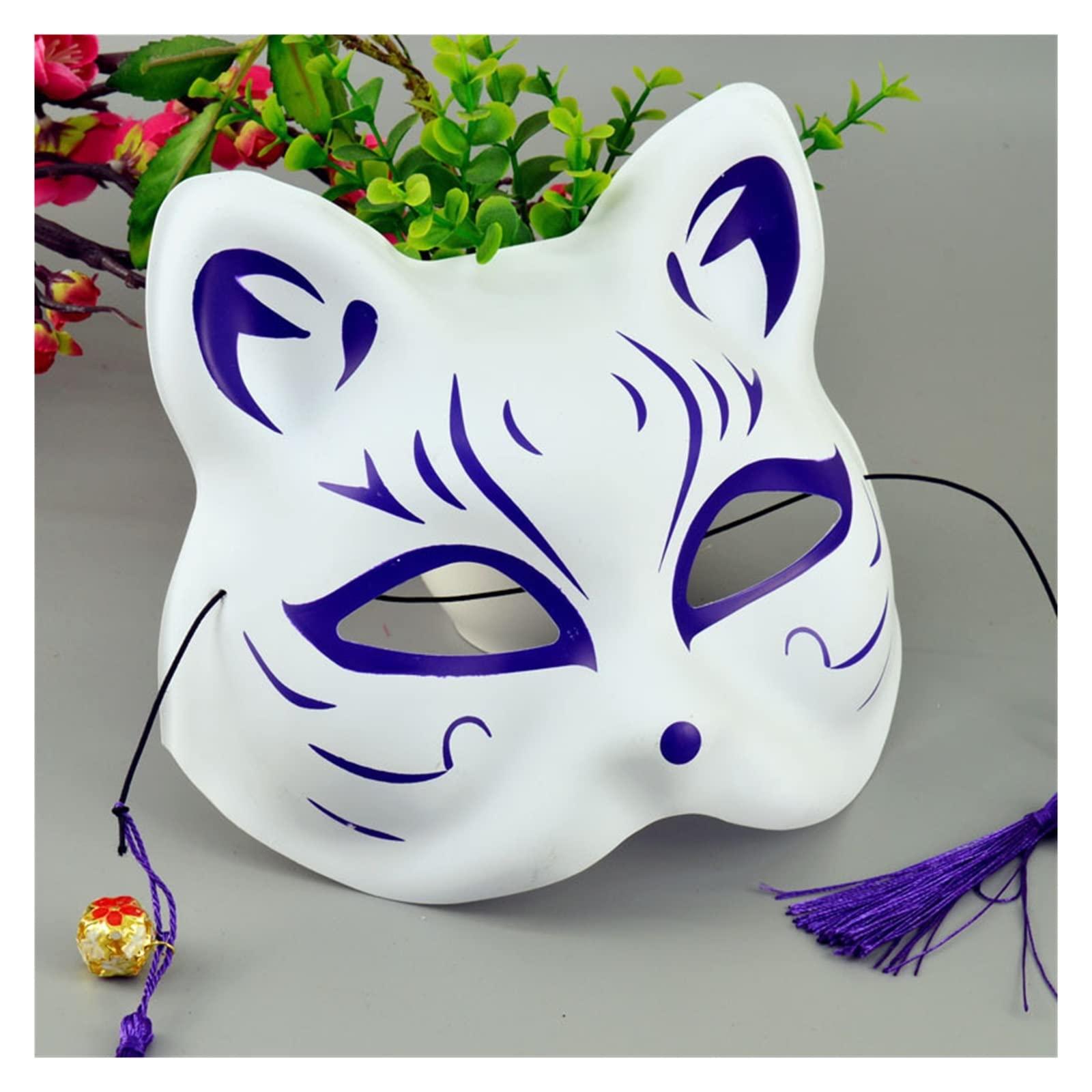 NARBOR NARBOR Cartoon Christmas Zephyr Adult Full face cat face mask Anime Fox anbu cat Festival Makeup Show Dance mask (Size : Sample 2)