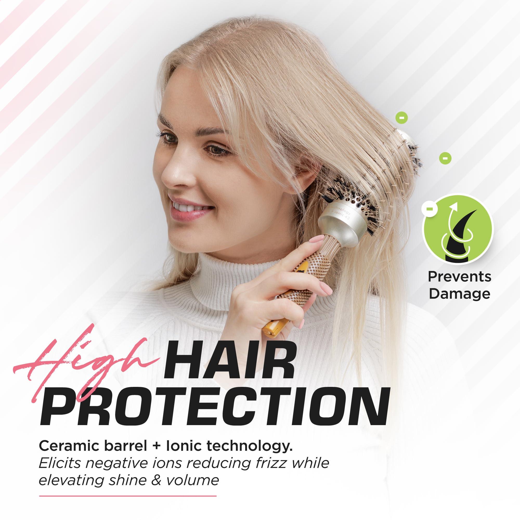 Fagaci Fagaci Hair Clippers for Men and Round Brush for Blow Out Set, Barber Clippers for Hair Cutting, Cordless Hair Clippers and Trimmers Set, Maquina de Cortar Cabello, Round Brush for Blow Drying