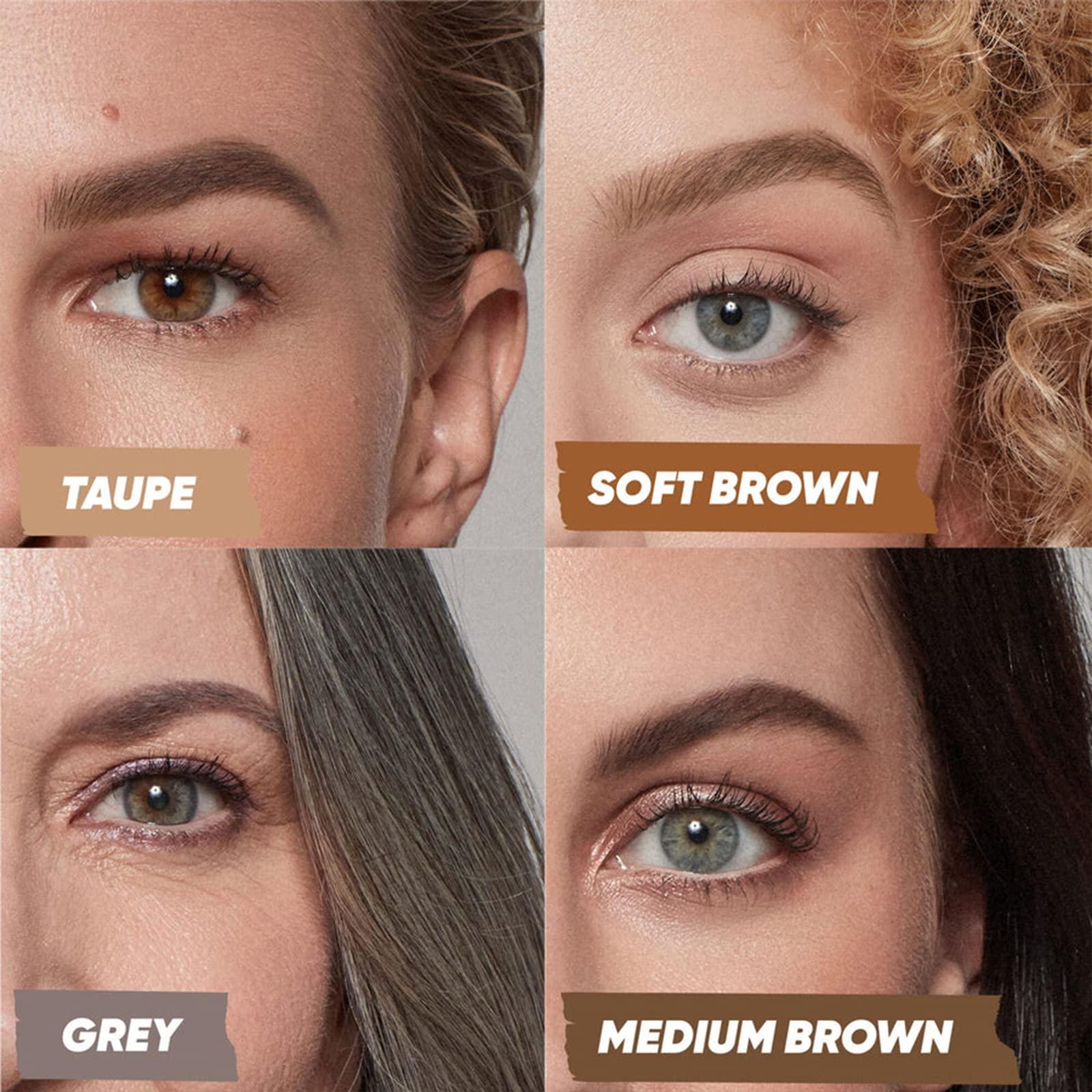 Kosas Kosas Brow Pop | Longwear Eyebrow Makeup, Dual-Sided Defining Pencil with Castor Oil for Soft, Natural Look of Real Hair -Grey