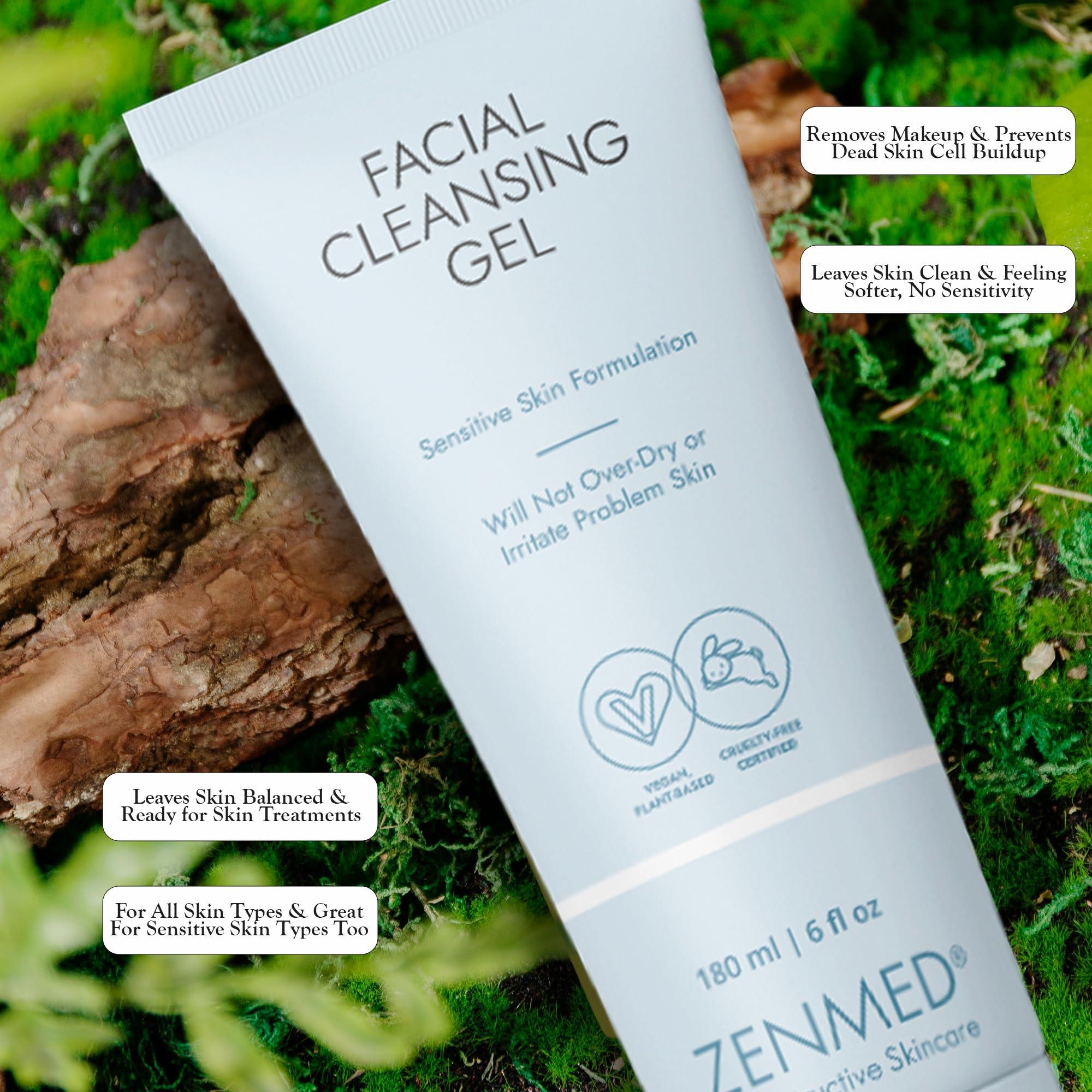 ZENMED ZENMED Gentle Facial Cleanser 6 oz for Women and Men - All-in-One Cleanser Face Wash | Hydrating Cleanser & Gel Cleanser for Sensitive Skin | Natural, Organic Facial Wash - USA Made