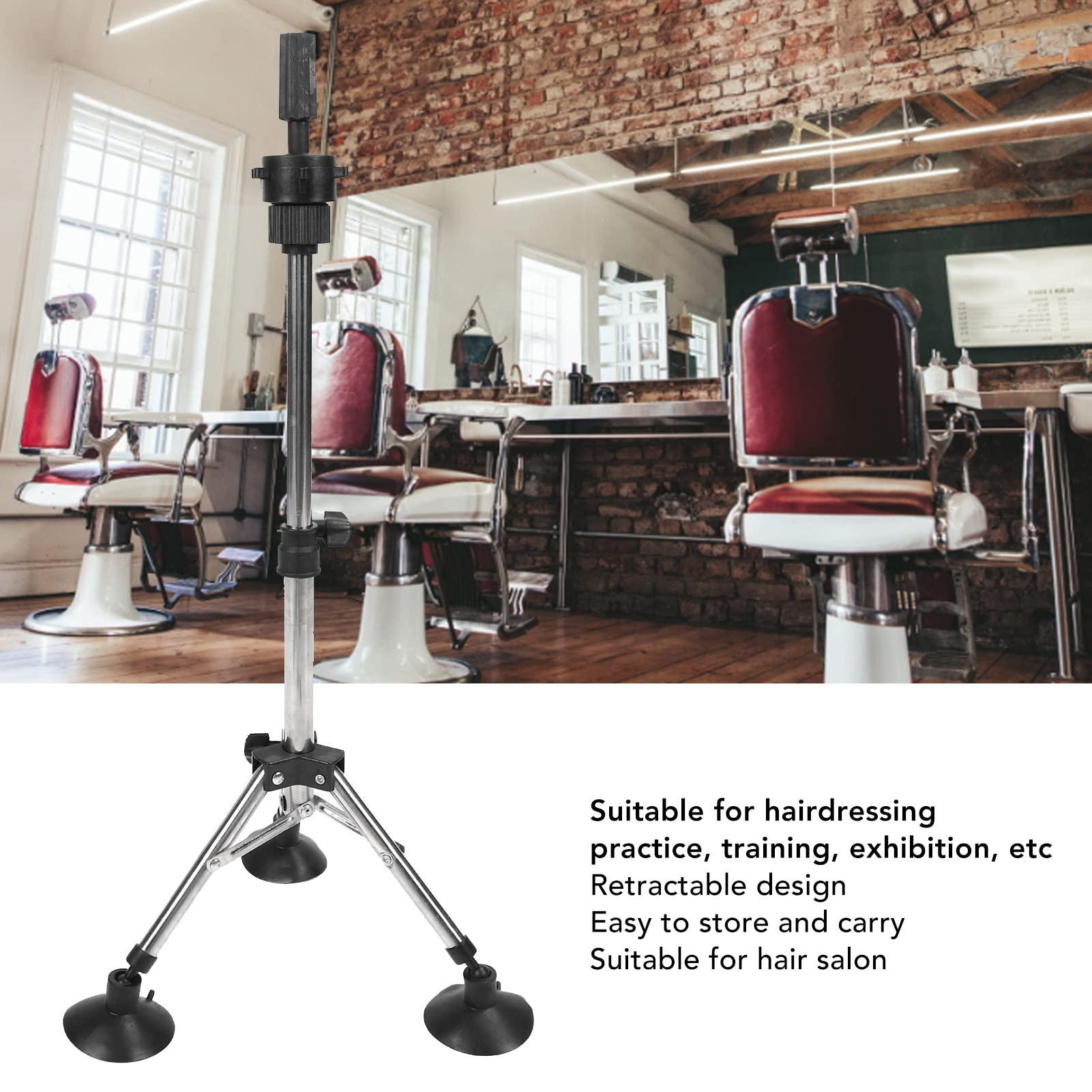 NSXAYIWE Mannequin Head Tripod Stand, Foldable Wig Head Stand Alloy Mannequin Head Holder Adjustable Mannequin Stand Tripod for Beauty Hairdressing Styling