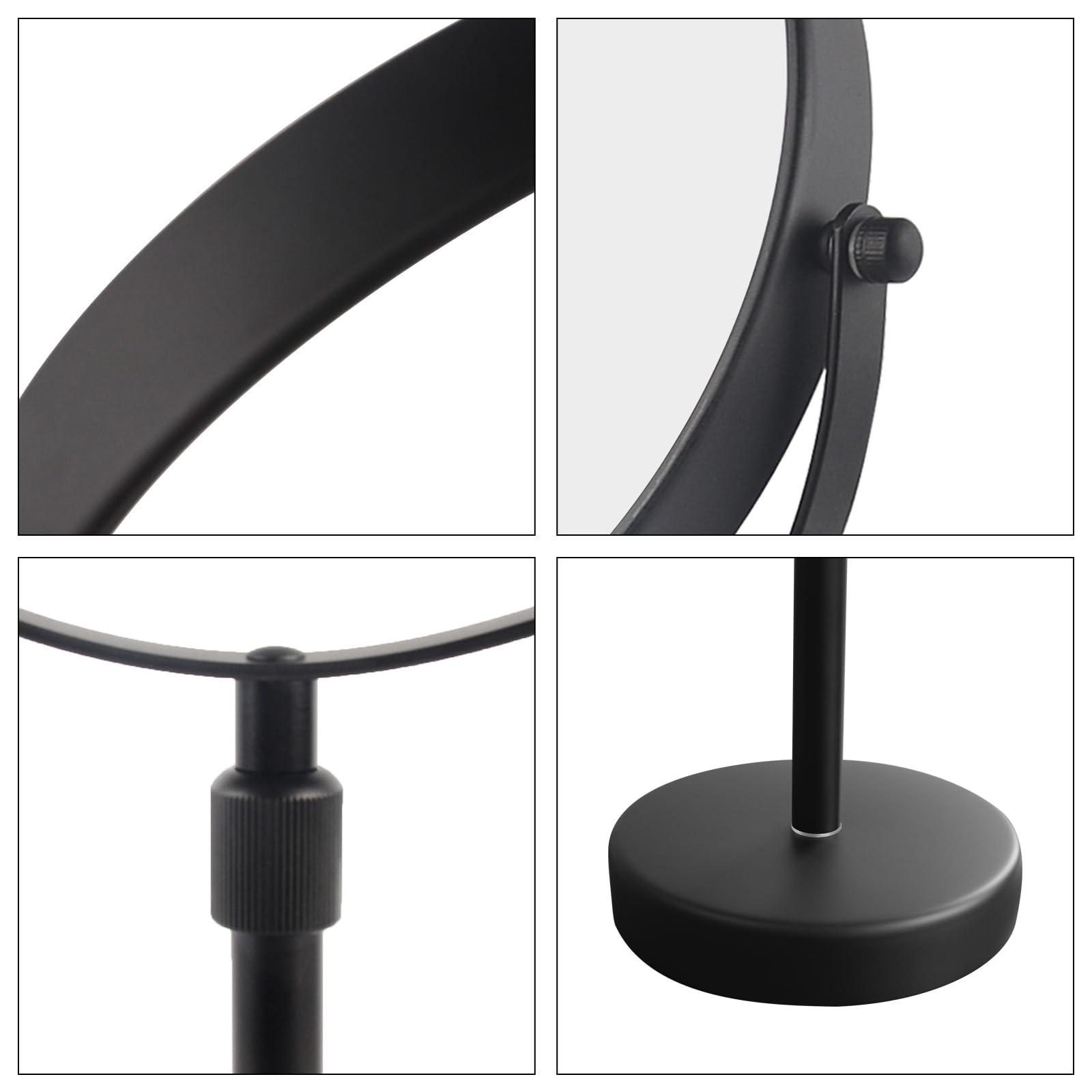 Nicesail Nicesail Higher Taller Tabletop Makeup Mirror of 8 Inch, 5X Magnified Makeup Mirror Countertop Standing, Height Adjustable, Double Sided Mirror in Matte Black (8 Inch, 5X)