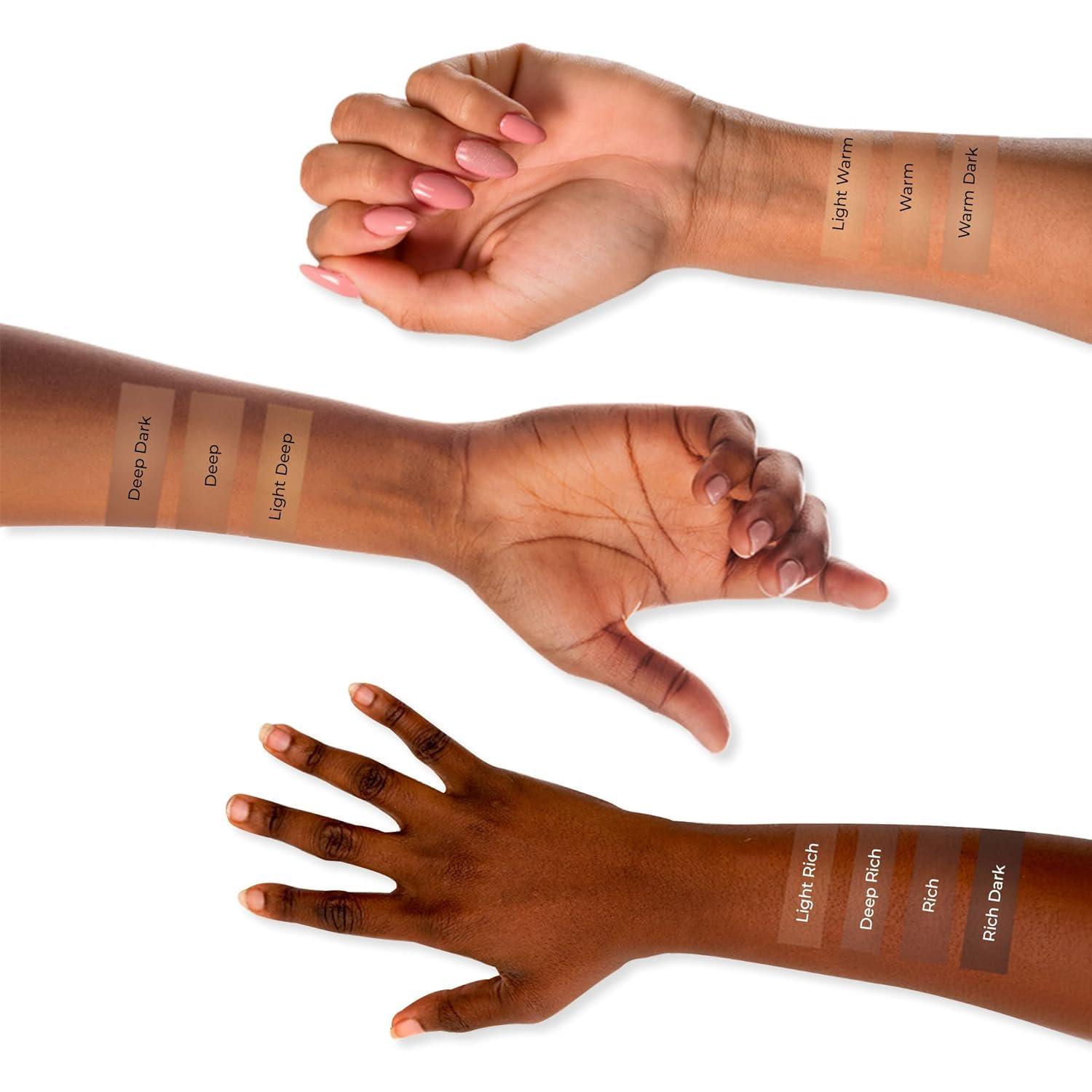 LUMINESS LUMINESS Silk Airbrush Spray Foundation & Buffing Brush Kit Full Coverage Foundation & Dual-Sided Buffing Brush - Buildable Coverage, Anti-Aging Formula Hydrates & Moisturizes (Shade - Light Warm)