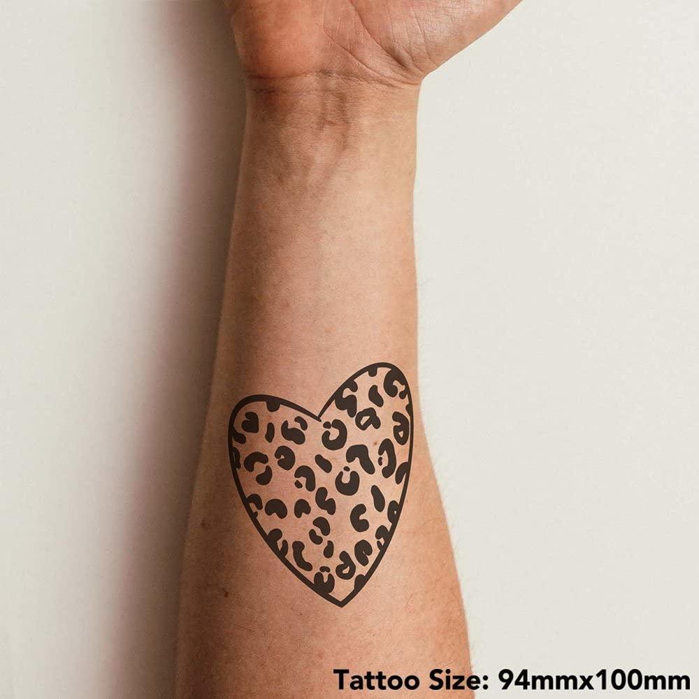 Azeeda Azeeda Large \'Leopard Print Heart\' Temporary Tattoo (TO00042846)