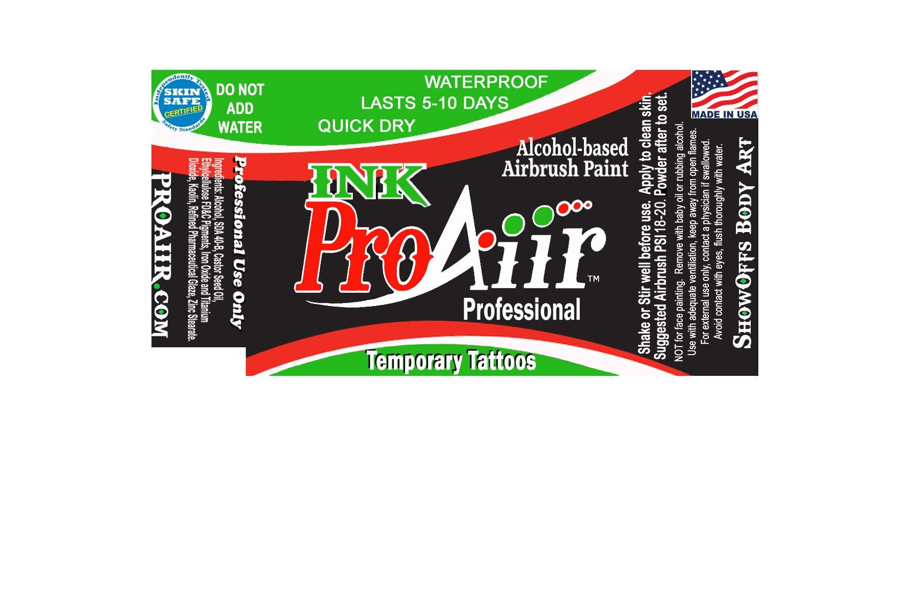 ShowOffs Body Art ShowOffs Body Paint - ProAiir Temporary Tattoo Ink Starter Pack - 6 x 2.1 oz (60ml) Bottles