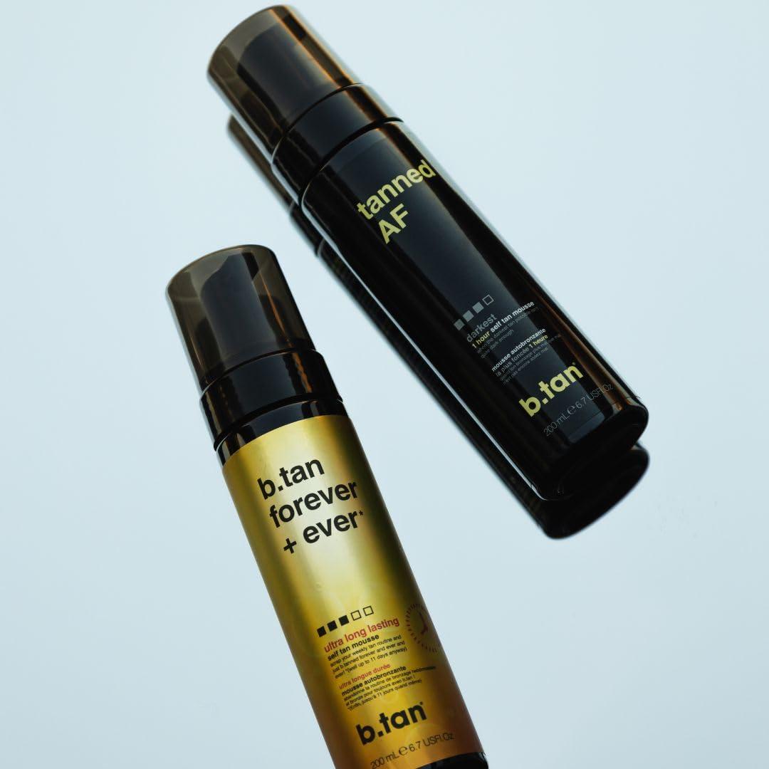 B.TAN b.tan Ultra Long Lasting Self Tanner Mousse | Forever & Ever - Lasts Up to 11 Days, Fast, 1 Hour Express Sunless Tanning Foam, No Fake Tan Smell, Dark Bronze Glow, Vegan, Cruelty Free, 6.7 Fl Oz