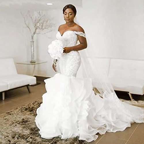 Chady Chady Strapless Bridal Gowns Long for Women 2023 Plus Size Lace Applique Long Train Luxury Sweetheart Wedding Dresses for Bride White 20w