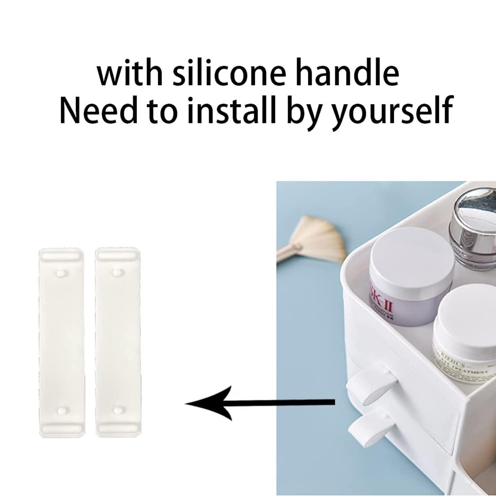 POFUOT POFUOT skin care organizer,Makeup Desk Organizer With Drawers,Countertop Organizer for Cosmetics,Vanity brush with Holder for Lipstick, Brushes, Eyeshadow, and Desktop (polar white)