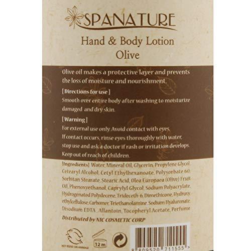 Spanature Spanature Olive Hand & Body Lotion - Daily Moisturizing Body Lotion for Moisturizing, Restoring and Nourishing the Skin- 750ml/25oz with Pump, Made in Korea