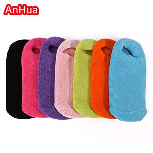 AnHua AnHua 1 Pair Feet Spa Moisturizing Gel Socks Exfoliating Dry Cracked Soft Skin Sock Pedicure Foot Care Tool Beauty Foot Care (Rose Red)