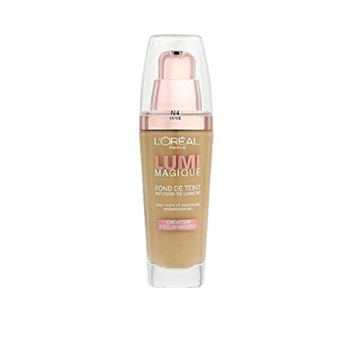 L'Oreal Paris L'Oreal Paris Lumi Magique N4 Pure Beige - Foundation Makeup (Pure Beige, N4, Brightening, Mattifying, Moisturizing, Pump Bottle, France)