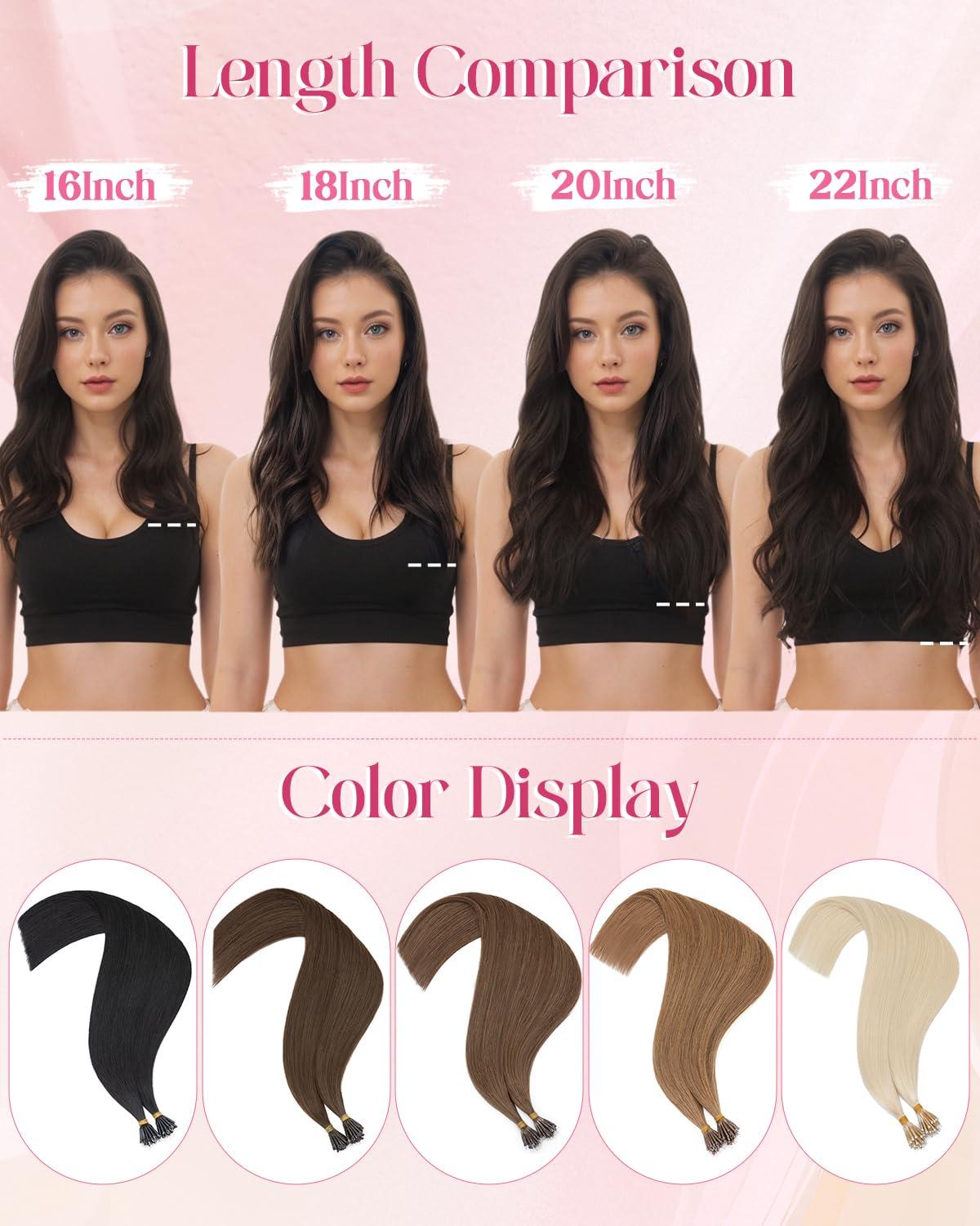 Benehair Benehair Nano Tip Hair Extensions Remy Human Hair Dark Brown Nano Ring Hair Extensions Real Human Hair 16 Inch Straight Brown Nano Bead Hair Extensions Human Hair 50G