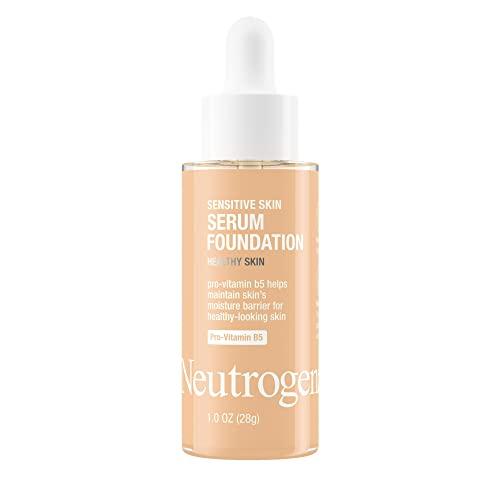 Neutrogena Neutrogena Healthy Skin Sensitive Skin Serum Foundation with Pro-Vitamin B5, Color Correcting & Pore Minimizing Liquid Foundation & Face Serum, Buildable Coverage, Light/Medium 02, 1 oz