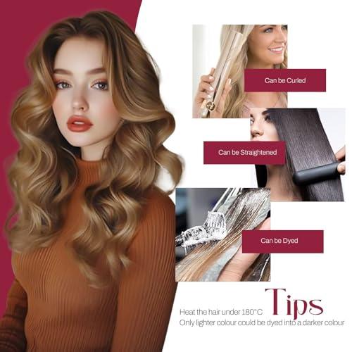 Vivien Vivien Micro Loop Hair Extensions Human Hair Ombre Micro Ring Hair Extensions Real Human Hair Natural Black to Brwon with Ash Blonde Micro Bead Human Hair Extensions 14 Inch 50G/50S