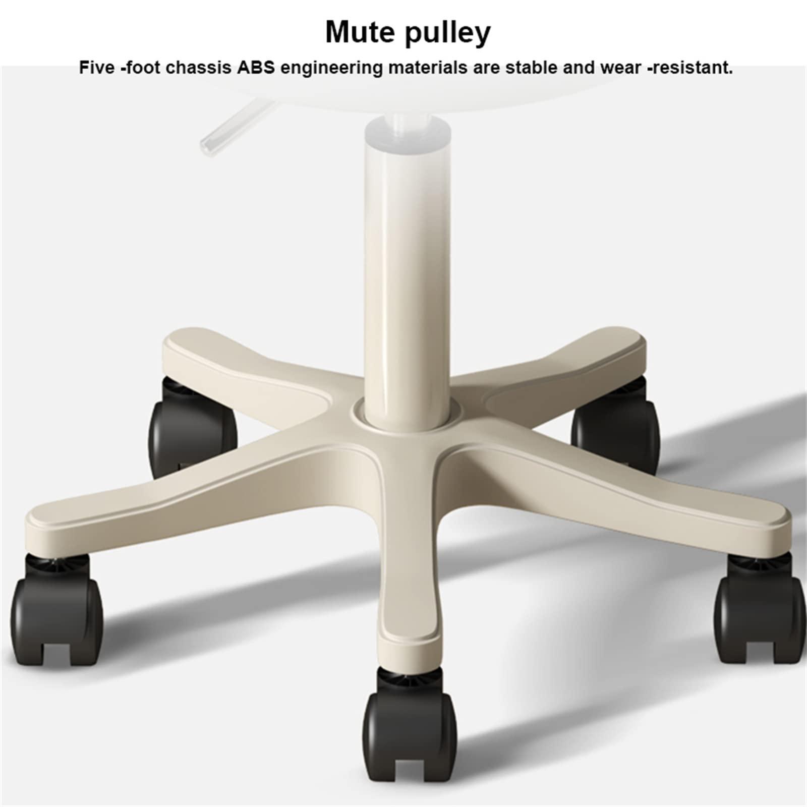 ZSCAL ZSCAL Rotating Stool Round Rolling Stool with Wheels,PU Leather Height Adjustable Salon Stool,360 Swivel Work Office Massage Stool, for Spa