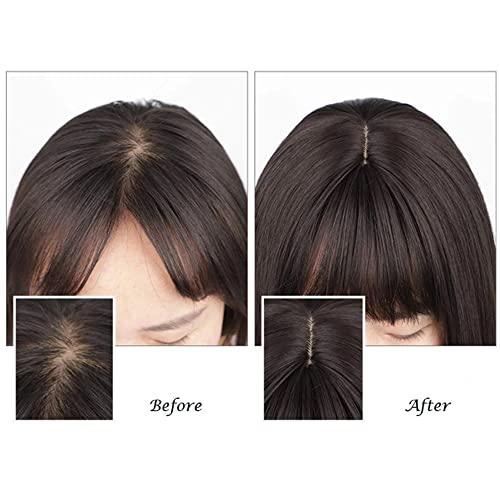 SDZNYQT 14\" Straight Hair Topper with Fringe for Thinning Hair Women Clip in Hairpieces Woman Topper Hair piece Toupee for Hair Loss Covering Grey Hair (27/613, 14INCH/35CM)