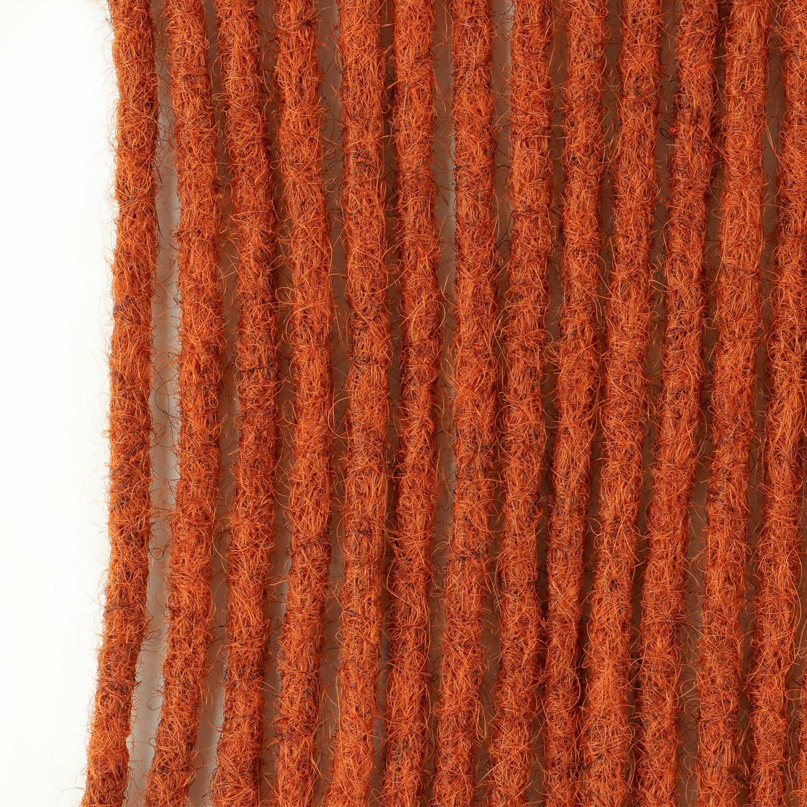 WacanDan WacanDan #350 Ginger 0.4cm Thickness Human Hair Dreadlock Extensions 8 Inch 20 Strands Full Handmade Permanent Loc Extensions Human Hair