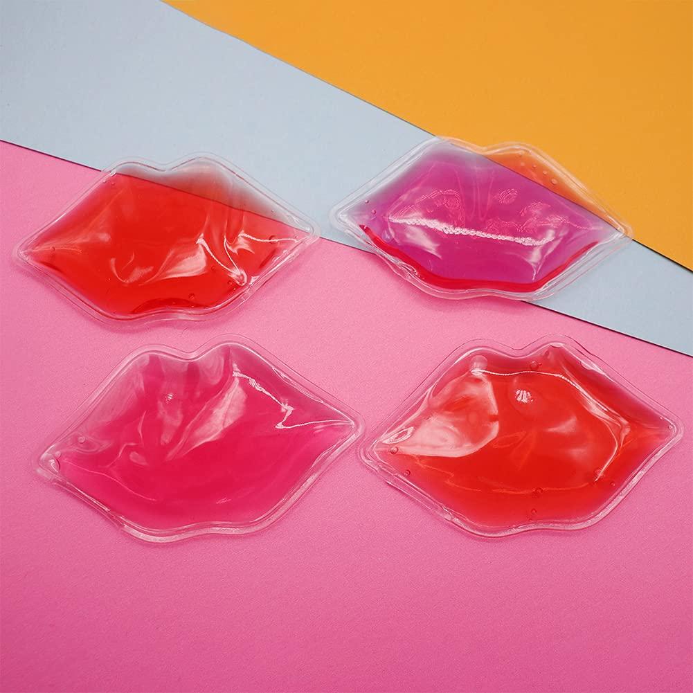 HI FINE CARE Lip Ice Pack for Cosmetic (10 Pack) Small Ice Pack for Lip Filler, Mini Ice Pack Cold Use for Lip Keep Lipstick from Fading, Heat Use for Makeup Remover, Gift for Girl Woman (5 Pink + 5 red)