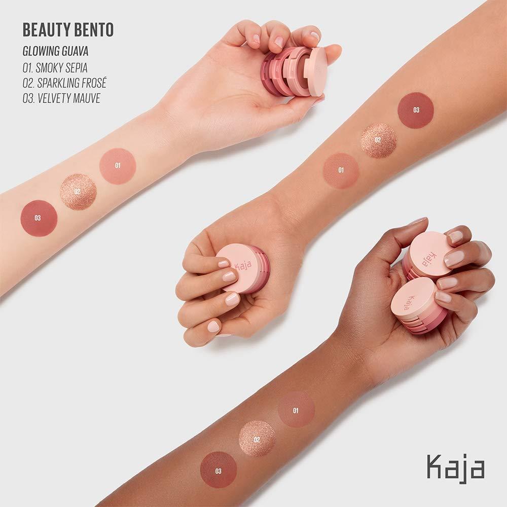 Kaja KAJA 3 Colors Eyeshadow - Beauty Bento 07 Glowing Guava | Mosaic Chrome, Shimmer, Matte finish, Cruelty free, K-Beauty Mini Palettes, Easy Finger Application