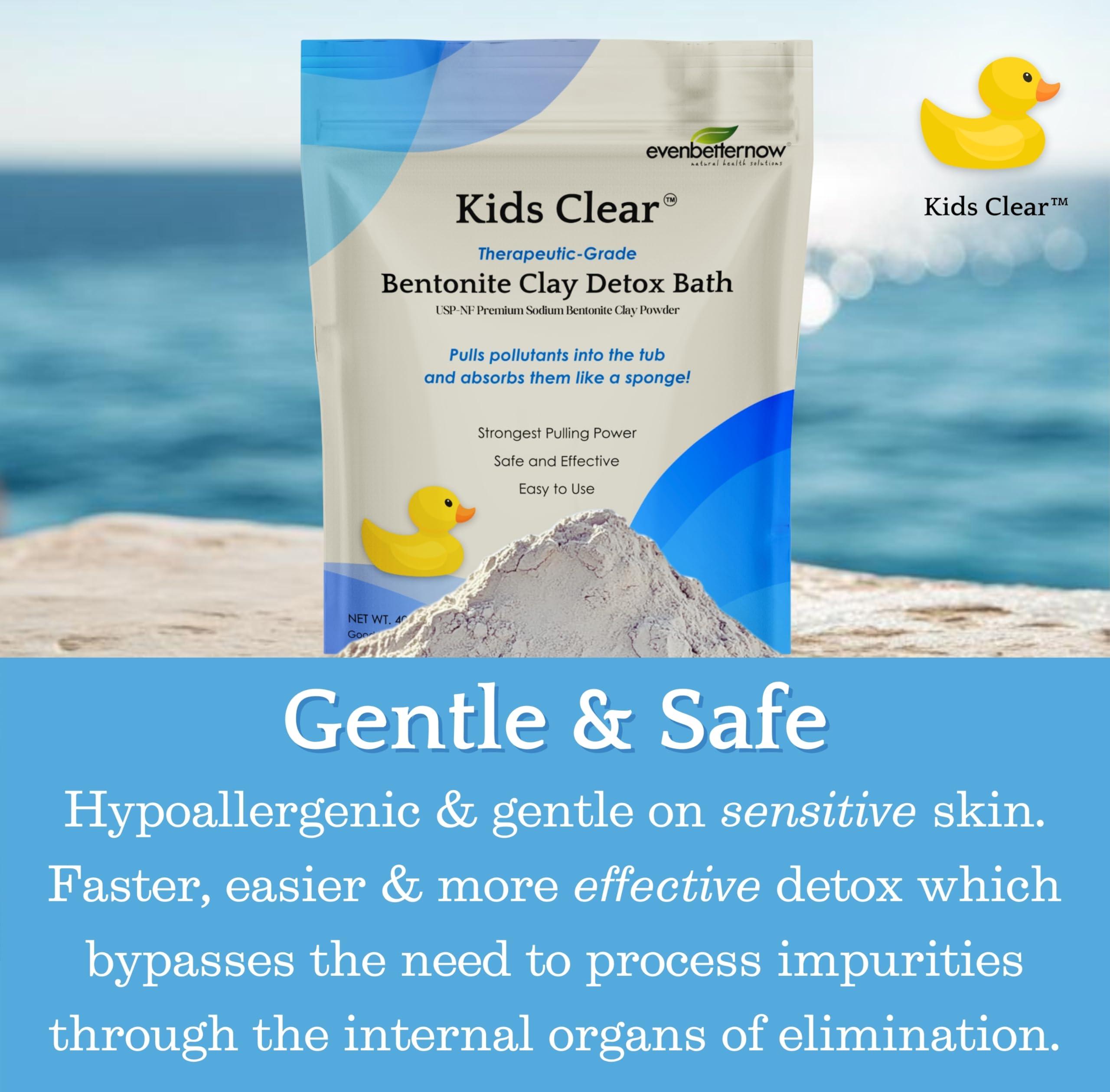 EvenbetterNow Kids Clear Detox Clay Bath, 100% Pure Sodium Bentonite - Removes Toxins, Impurities and Contaminants, by Evenbetternow LLC, 2.5 lbs (40 oz)