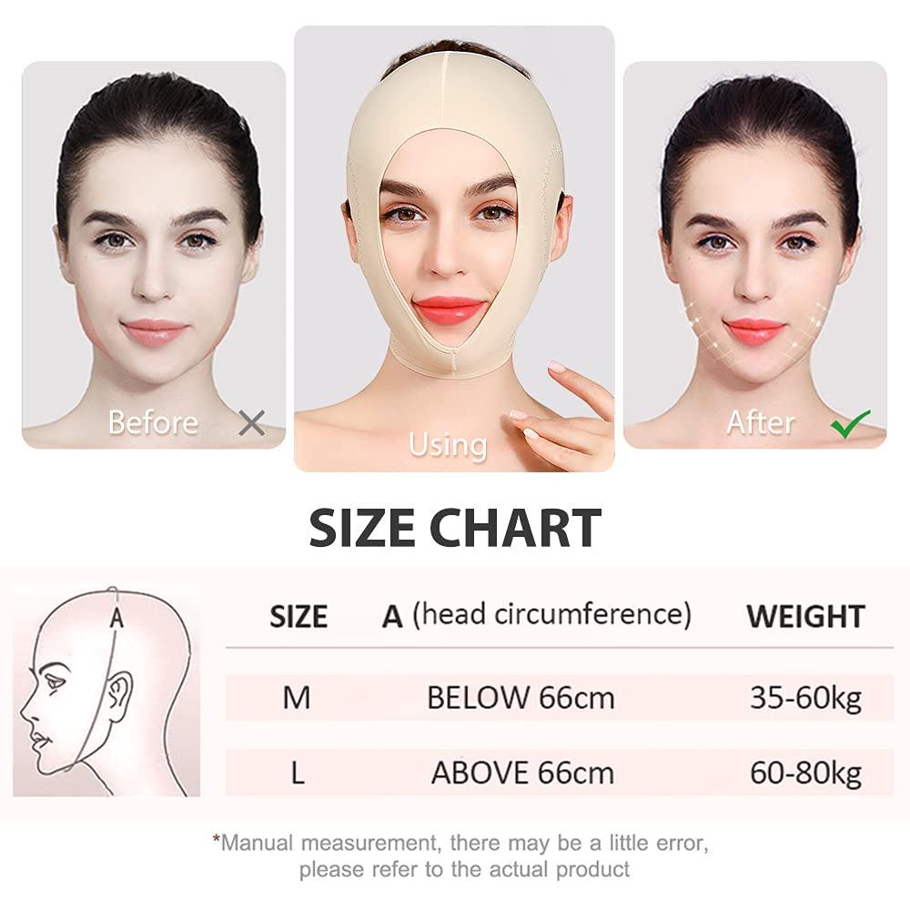 JLK-ZHOU JLK-ZHOU Reusable Chin strap, Slimming Strap Face Lift Tape, V Line Lifting Face Mask, Double Chin Reducer Face Neck Slimmer Tighten and Lift Facial Skin (L)