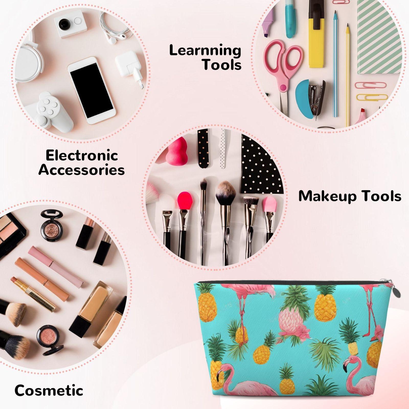 ESASAM Flamingo Printed Leather Travel Wash Bag, Stylish And Durable, Easy To Carry