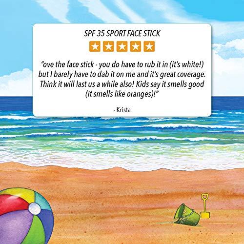 Badger Badger - SPF 35 Clear Zinc Kids Sunscreen Stick - Tangerine & Vanilla - Broad Spectrum Water Resistant Reef Safe Sunscreen, Natural Mineral Sunscreen with Organic Ingredients .65 oz