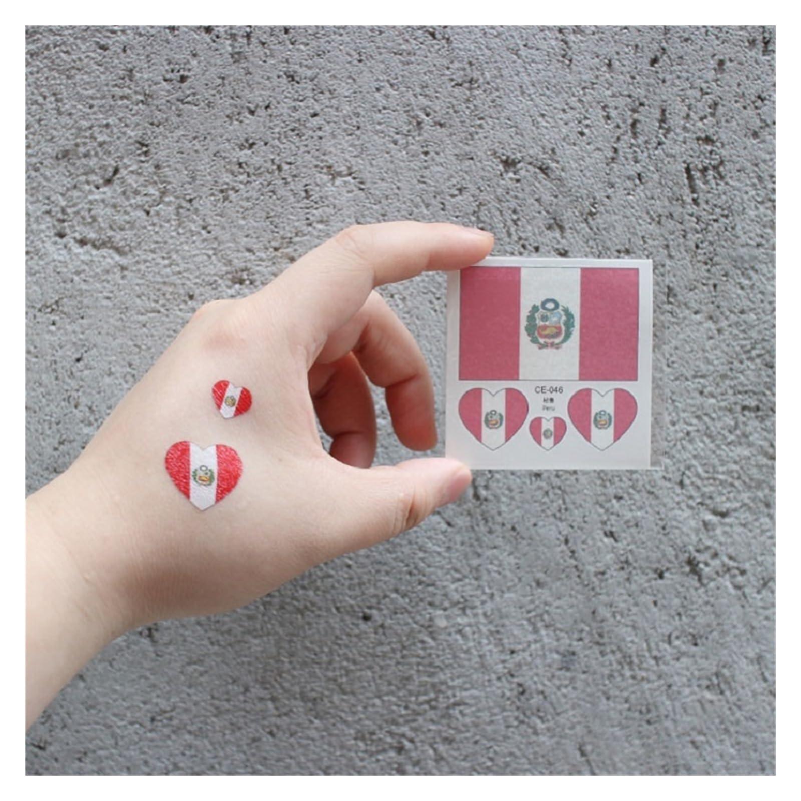 JCUIYyo 10Pcs/Set Football Temporary Tattoo National Flag Sticker Disposable Women Men World Game Activities Makeup Waterproof (Color : Uruguay, Size : A)