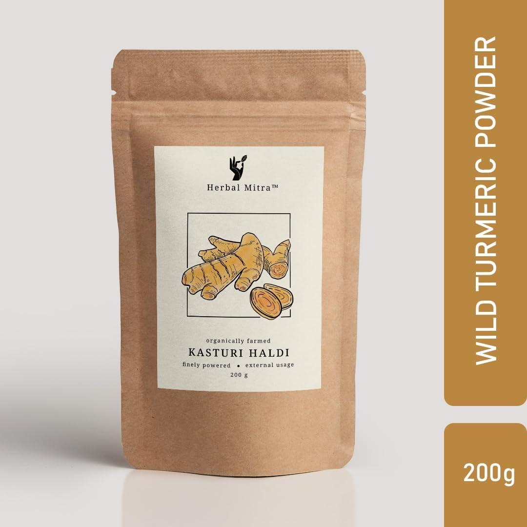 Generic Generic 100% Natural & Pure Kasturi Haldi Powder 100 GMS | Wild Turmeric Powder | Ideal for Skin brightening, Healthy Glowing Face, Shiny Skin Face Pack | Eco-Friendly Paper Pouch