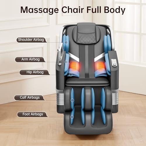 Real Relax Real Relax 2025 Massage Chair Full Body, 3D SL Track Shiatsu Massage Recliner, 21 Auto and Thai Stretch Modes, APP and LCD Control, Body Scan, Fit Home and Office, PS3300 Black