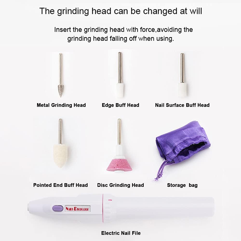 Karlak Portable Electric Nail File Machine for Nails Gel Nails Kit Nail Drill Bits Mani Kit Pedi Tools Best Gifts for Women Girls