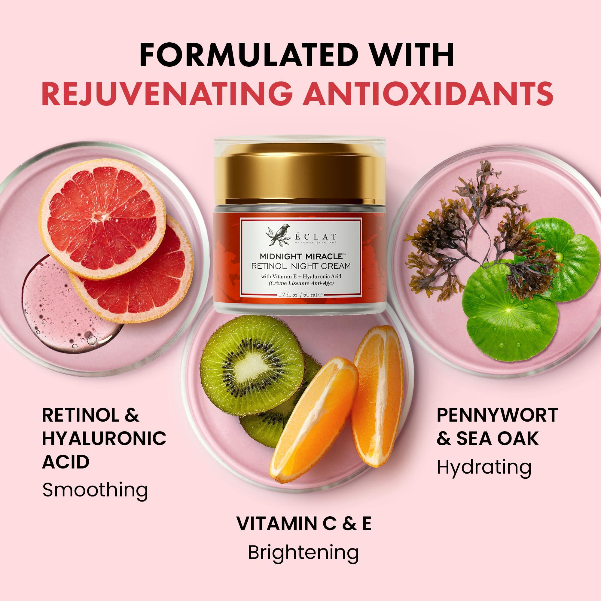 Eclat Skincare Eclat Night Repair & Firmness Set - Collagen Anti Aging Cream and 2.5% Retinol Night Cream for Moisturizing and Firming Skin