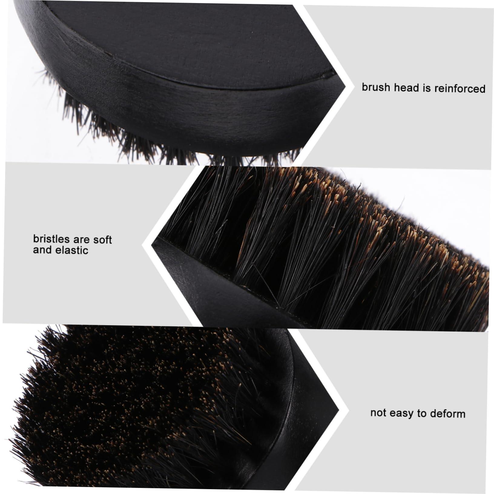 FOYTOKI FOYTOKI 1pc Pig Bristle Beard Brush Mustache Trimming Scissors Pro Brush Hair Salon Tool Bristles Brush Beard Growth Brush Man Beard Care Tool Boar Bristles Beard Brush Black Bristle Hair