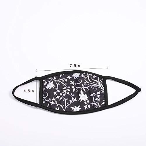 Ajacry Ajacry Flower Printed Face Masks Black Cotton Face Masks Reusable Fabric Face Masks Masquerade Ball Party Decoration for Women Men