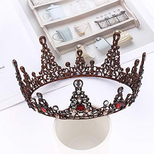 CHENGYUAN-SHOP CHENGYUAN Bridal Princess Queen Crown Tiara, Handmade Rhinestone Pearl Tiara, Bridal Crown Wedding Tiaras Hair Accessory Prom, for Wedding, Party, Fashion Show,C