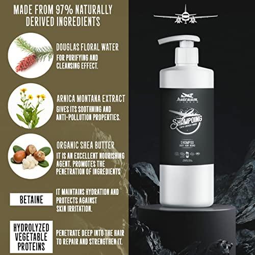 Hairgum Hairgum Mens Hair & Beard Shampoo - All In One Hair Shampoo For Men - Beard and Mustache Hair Moisturizing Mens Shampoo - Cleansing Hair and Beard Shampoo with Shea Oil (31 oz)