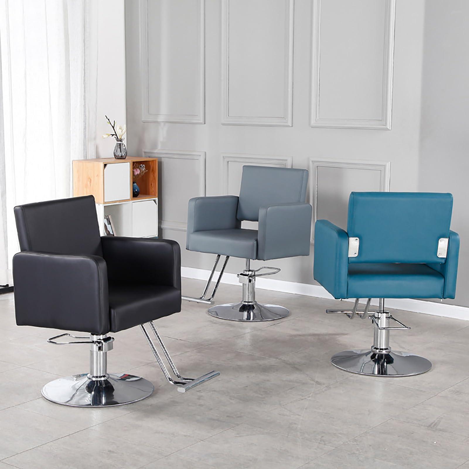 NaKeah NaKeah Barber Chair Salon Chair Styling Chair Heavy Duty Beauty Salon Barber Chairs Hydraulic Pump Swivel Hair Cutting Chairs Salon Shampoo Equipment,H