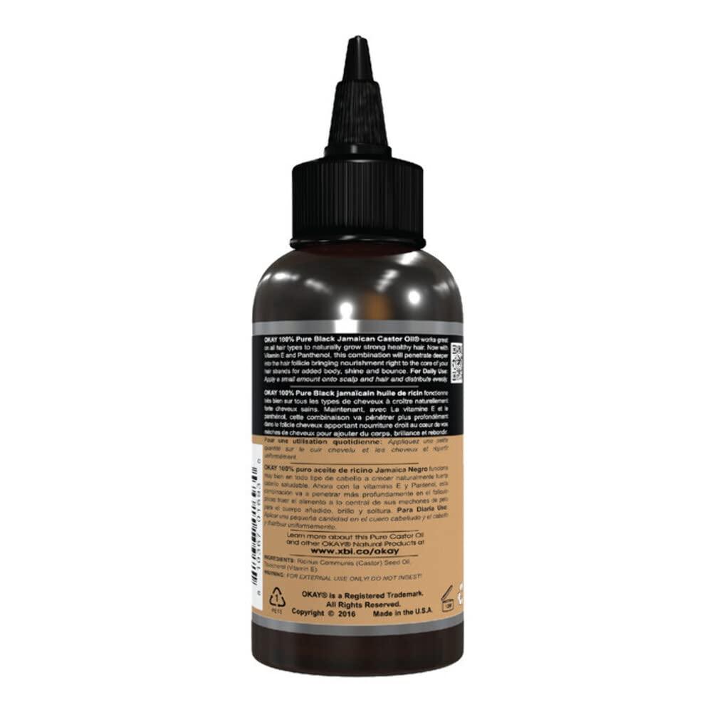 Okay OKAY BLACK JAMAICAN CASTOR OIL with VITAMIN E and PANTHENOL 4oz / 118ml