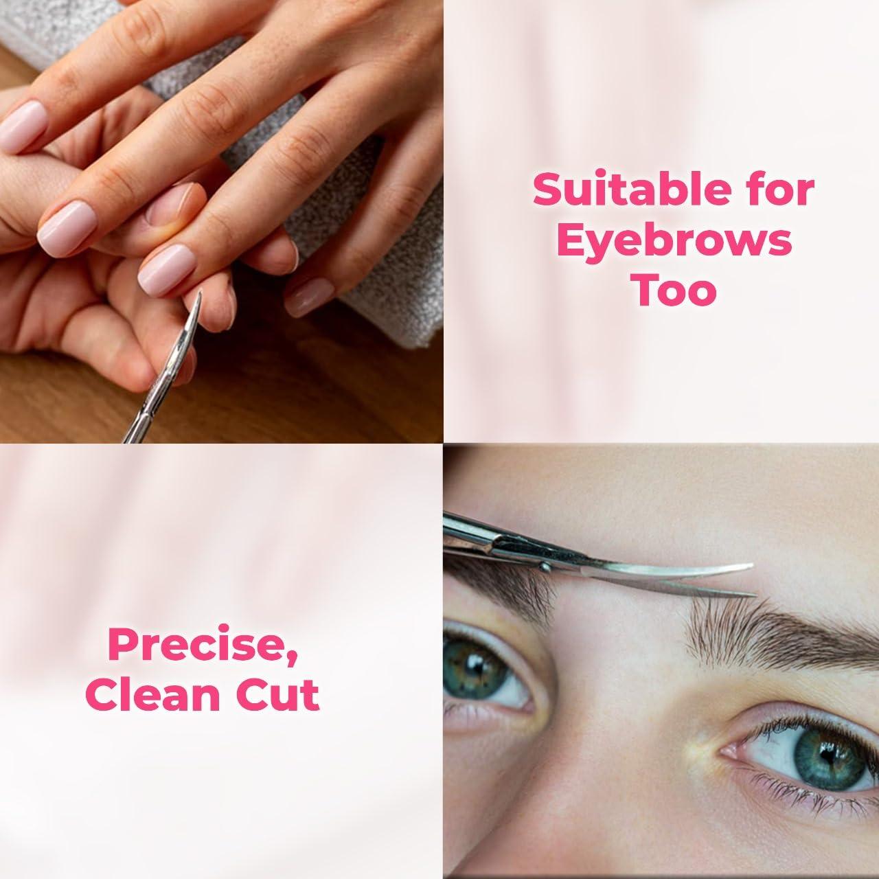 ARSUK ARSUK Cuticle Scissors Extra Fine Curved- Professional Manicure Scissors for Women Men Nails, Cuticles, Hang Nail- Sharp Thin Stainless Steel 3.75\" Long Right & Left Handed Tijera Para Cortar Cuticula