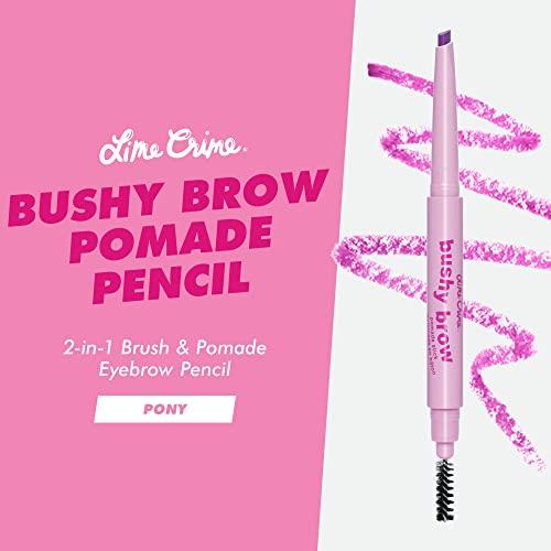 Lime Crime Lime Crime Bushy Brow Pomade Pencil, Pony (Electric Violet Purple) - 2-in-1 Brush & Pomade Pencil Gives Eyebrows Volume & Texture - Long-Lasting, Defining & Smudge-Proof - Vegan, Cruelty-Free